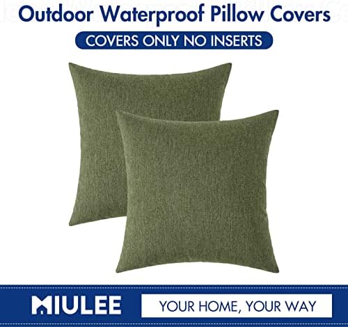 MIULEE Decorative Outdoor Pillow Covers Christmas 18x18 Dark Green - Image 6