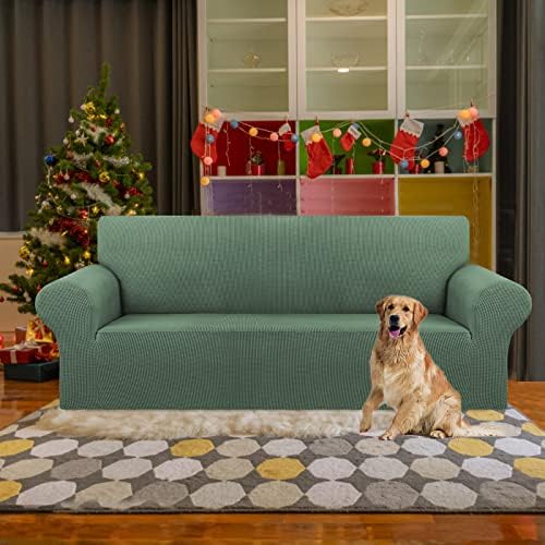 KEKUOU Stretch Couch Covers for Sofa, 3 Cushion Slipcover - Image 2