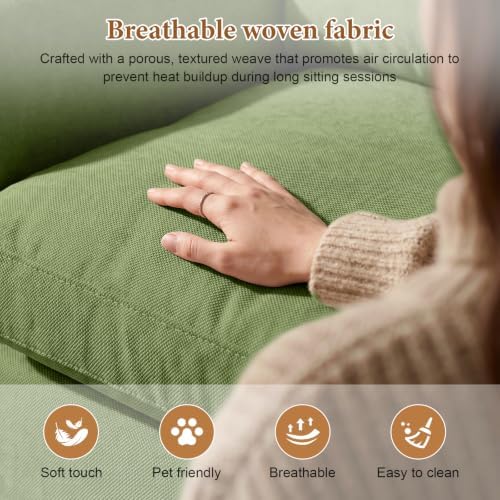 Cloud Boneless Loveseat Sofa, Modern Chenille Cloud Couch, Convertible Deep - Image 3