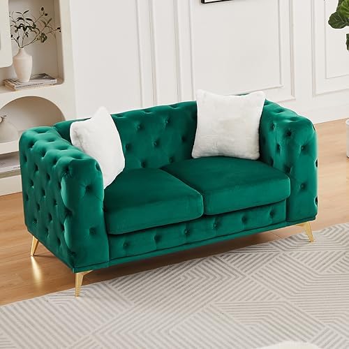 KEIKI 61" Luxury Oversized Velvet Chesterfield Sofa - Image 4