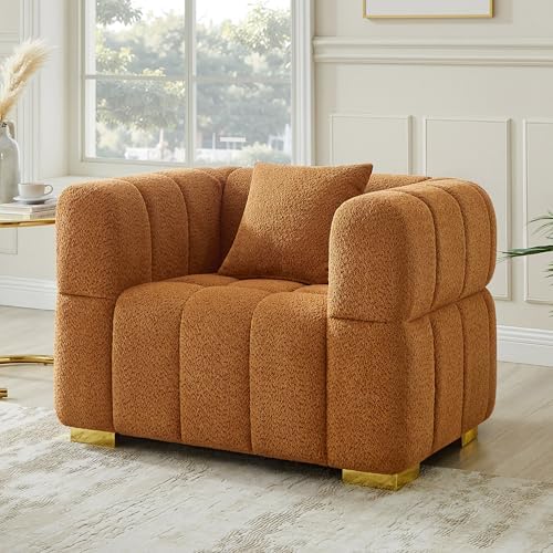 VANOMi 44.09" Oversized Accent Chair, Boucle Armchair by VANOMi