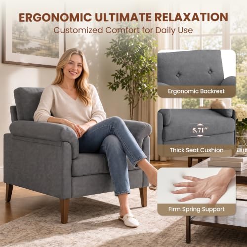Accent Chair, Modern Upholstered Corner Chair - Image 3