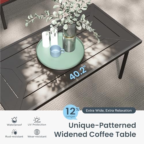 PHI VILLA 7 Seat Metal Patio Furniture Set - Image 6