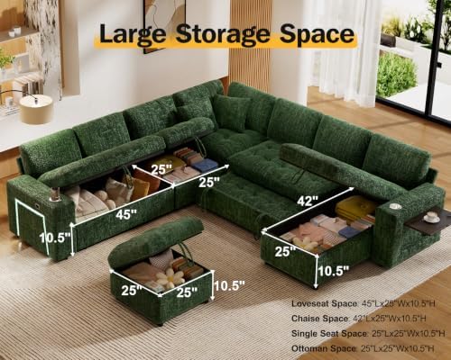 Vipbear 111" Modular Sectional Sleeper Sofa - Image 6
