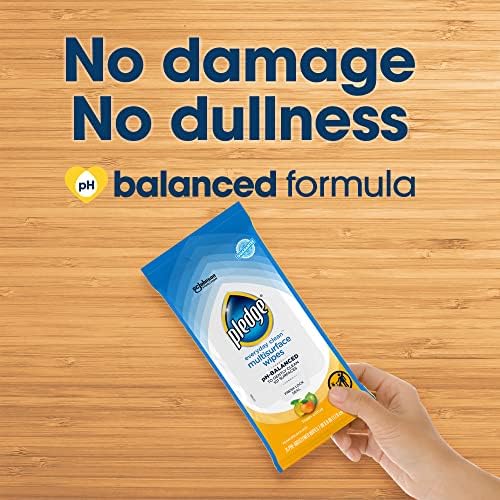 Pledge pH Balanced Multi Surface Cleaning Wipes, Fresh Citrus, 25 Ct, 1 pk - Image 5