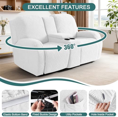Ruaozz Stretch Loveseat Recliner Cover - Image 5