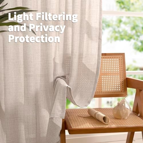 YoungsTex Linen Curtains 90 Inch Length 2 Panels - Image 3