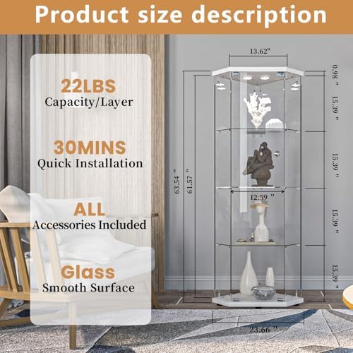 LFT HUIMEI2Y 4-Tier Glass Corner Cabinet - Image 2