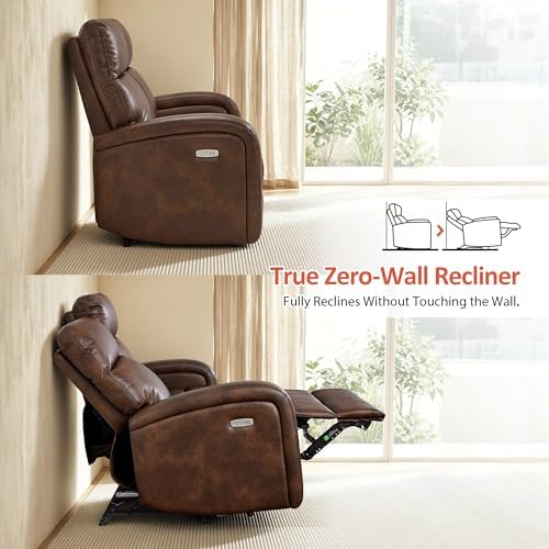 MCombo Zero Wall Recliner Loveseat, 2-Seat Power Wall Hugger Sofa - Image 5