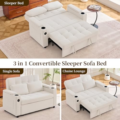 Korser 55.5'' 3-in-1 Convertible Sofa Bed, Pull Out Couch - Image 6