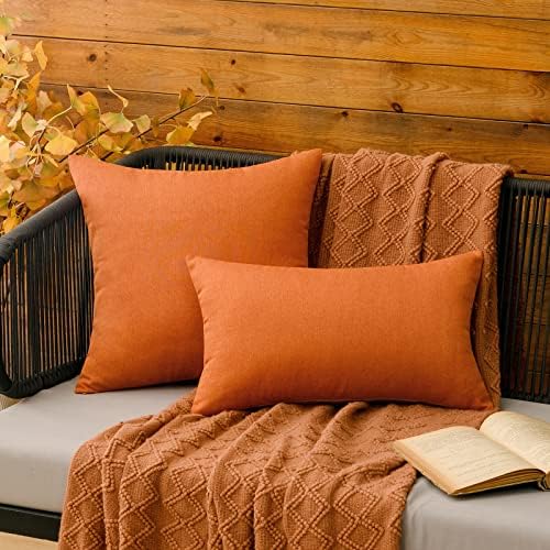 MIULEE Decorative Outdoor Pillow Covers Fall 18x18 Orange - Image 5
