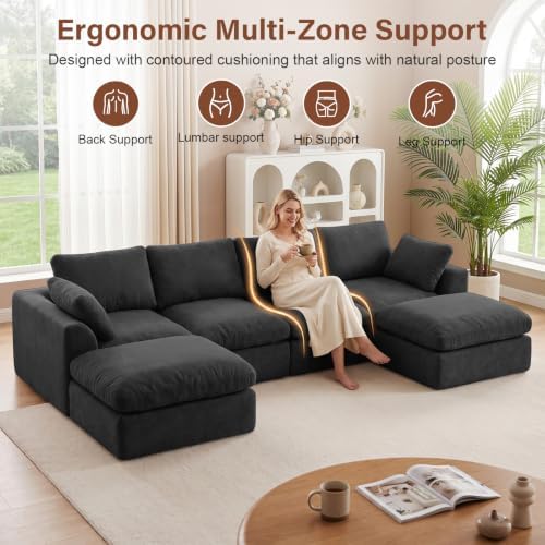 137" Cloud Couch Sectional Sofa - Image 5