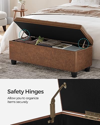 SONGMICS Storage Ottoman, 46.5 Inches Long Bed End Stool, Solid Wood Legs - Image 5