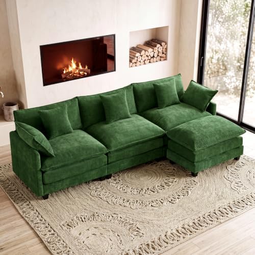 111.4" L‑Shaped Cloud Sectional Sofa Couch, Reversible Chaise by MUDANT