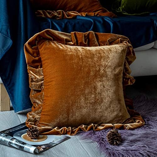 Glory Season Velvet Throw Pillow Cover Soft Decorative Luxurious Solid Square - Image 2