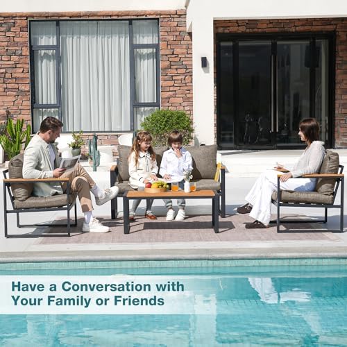 4 Pieces Metal Patio Furniture Set - Image 3