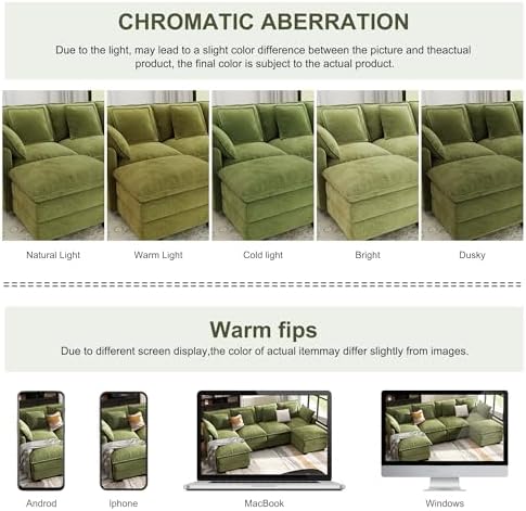 Hanherry 107" Cloud Couch Sectional Modular Sofa, Deep Seat Couches - Image 6