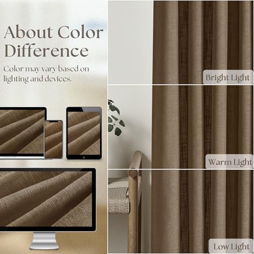 Dutch Cocoa Pinch Pleat Linen Curtains 102 Inches Long 60 Inch Wide 1 Panel - Image 5