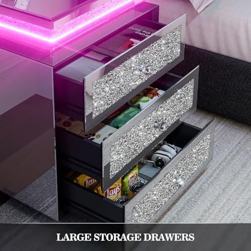 IKIFLY Mirrored Nightstand - Image 5