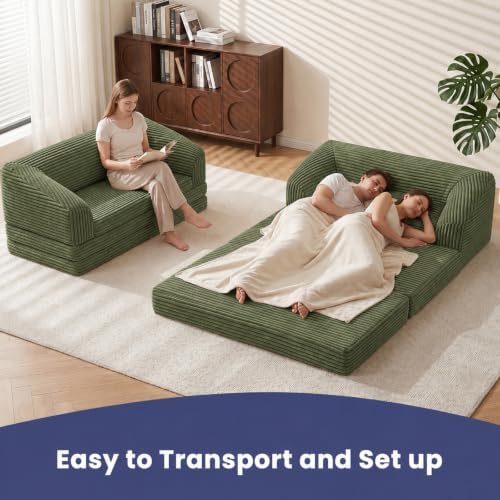 JUIKURY Convertible Sofa Bed, 3-in-1 Foldable Loveseat Couch - Image 7