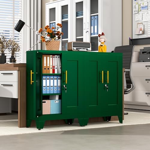 GAIOUS Green Sideboard Buffet Cabient, 35.83" Steel Kitchen Pantry Storage - Image 2