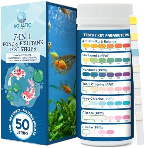 Pond Test Strips 7-in-1 – Fish Tank & Pond Water Testing Kit by AQUATICEDEN