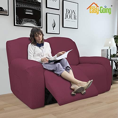 Easy-Going 6 Pieces RV Recliner Loveseat Sofa Slipcover ASH Rose - Image 2