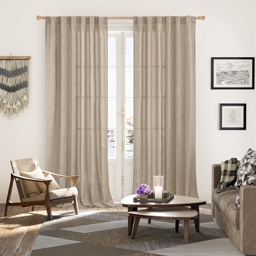 YoungsTex Extra Long Linen Curtains 108 Inch Length - Image 2