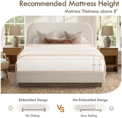 King Boucle Upholstered Bed Frame - Image 5
