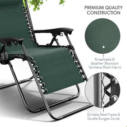 Nestl Zero Gravity Chairs 1 Pk, Portable Patio Lounge Outdoor - Image 7