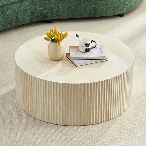 JUSTONE 35.4 Inch Round Coffee Table by JUSTONE