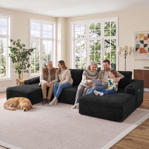 Skepphlay 133" U Shaped Couch, Boneless Sectional Couches - Image 6