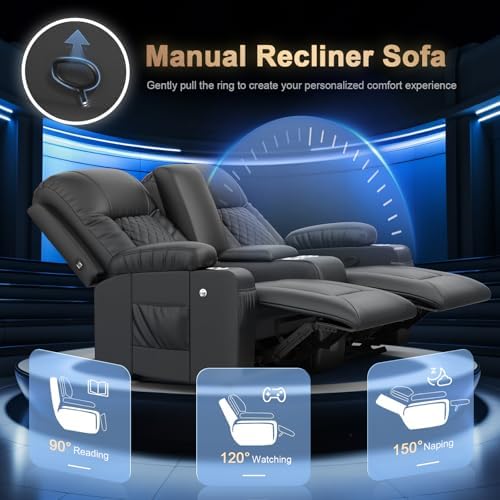 Loveseat Recliner Sofa, Home Theater Seating - Image 6