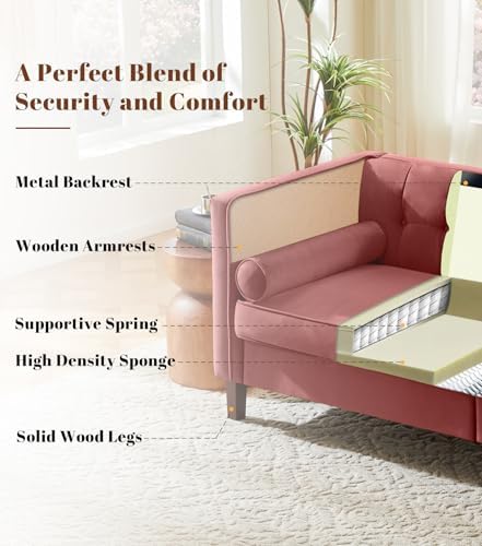 58" Velvet Sofa, 2-Seater Couch - Image 5