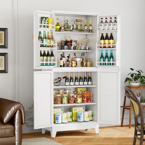 White Kitchen Pantry Storage Cabinet - Image 5