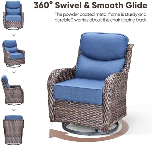 Swivel Patio Chairs sofa Set of 2 - Image 3