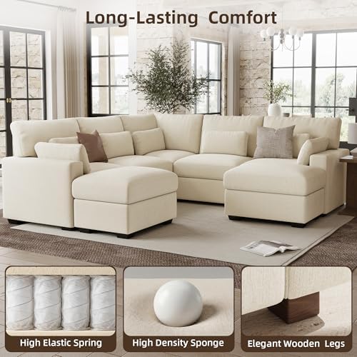 WorthFurni 109.1'' Modular Sectional Sofa, L Shaped Oversized Extra Deep Couches - Image 6
