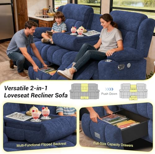 RV Loveseat Recliner Sofa, 3 Seater Reclining Sofa - Image 3