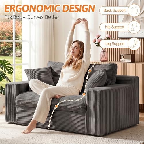Erament Boneless Loveseat Sofa Couch, 2 in 1 Convertible Sofa Bed - Image 2
