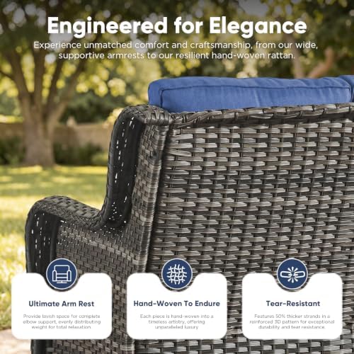 Belord 3-Piece PE Wicker Outdoor Sofa - Image 5