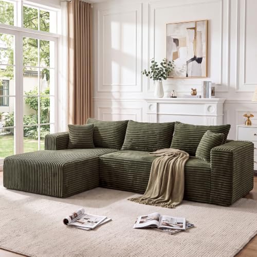 Boneless Couches for Living Room, L Shape Modular Sectional Sofa by TEKIROSE