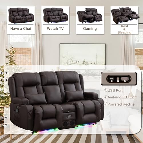 TUNYI Power Loveseat Recliner Sofa - Image 4