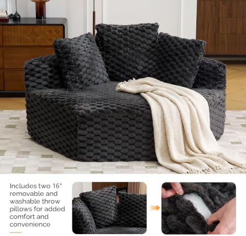 VINGLI Hexagon Boneless Chair, Modern Modular Chaise Lounge Sofa Bed, Corner - Image 5