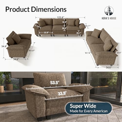 HERA'S HOUSE 3 Pieces Modular Sectional Couch Set - Image 2