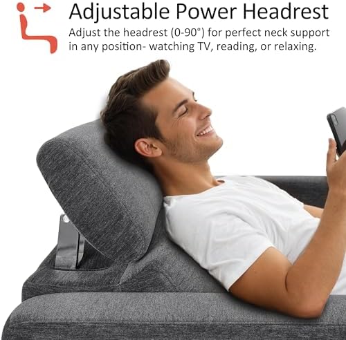 MCombo Zero Wall Hugger Power Loveseat Recliner Sofa - Image 5