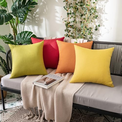 MIULEE Decorative Outdoor Pillow Covers Waterproof 20x20 Brown - Image 4