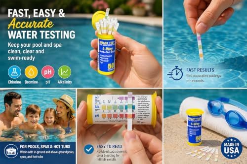 Poolmaster 4-Way Swimming Pool & Spa Test Strips, Easy-to-Read Results - Image 3