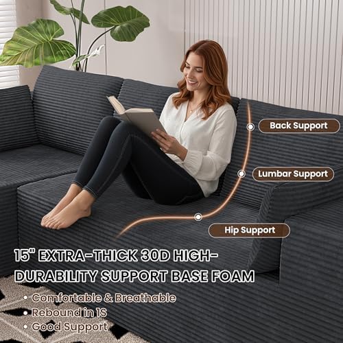 106" Cloud Sectional Boneless Couches - Image 4