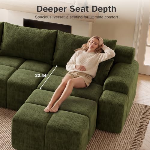 Vipbear 120" Oversized Modular Sectional Sofa, Boneless Couch - Image 5