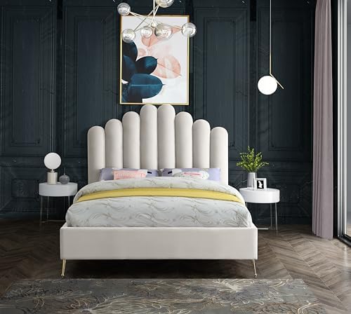 Meridian Furniture Lily Collection Modern | Contemporary Velvet Upholstered Bed - Image 5